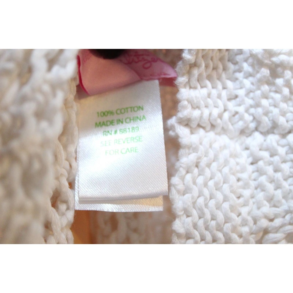 Lilly Pulitzer Viala Crochet Fringe Poncho Wrap White OS One Size H14410 - Picture 9 of 9